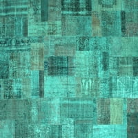 Ahgly Company Zatvoreni pravokutnik patchwork tirkizne plave prelazne prostirke, 4 '6'