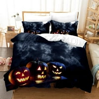 Halloween Castle groblje posteljina King Veličina 3D tiskani pucketin FARENT HOROR TEME TEME TEVET POKLOPAC za dječake Tinejdžeri prekrivač + jastuk shams