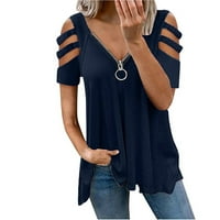 Ženski bluze s grafičkim grafičkim otiscima V-izrez modne ženske košulje kratki rukav ljetni vrhovi