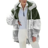 Zimski topli kaputi za žene zgušnjavati jakna od runa plišana kapuljača s kapuljačom Sherpa Cardigan