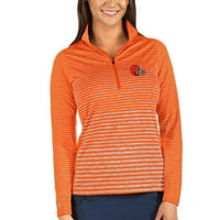 Ženska antigua narandžasta Cleveland Browns PACE Polu-zip pulover jakna