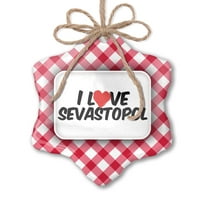 Božićni ukras I Love Sevastopol Red Plaid Neonblond