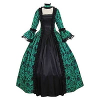Renesansna haljina Ženska bajka Gothic haljina s dugim rukavima Halloween Ball haljina Maxi Court haljina