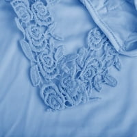Stamzod Womens T majice Modni ljetni V-izrez Ležerne prilike čipke patchwork solid caims bluza Vrhunska