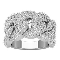 Araiya Sterling srebrni dijamantski lančani vezu Muški prsten za žene, veličine 6