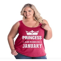 MMF - Ženski Plus sizen tenk vrh, do veličine - princeza se rodi u januaru