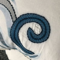 Plava i bjelokosti Geo Swirl bacač jastuk 22x22