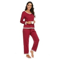 Pajamas set za žene s dugim rukavima za spavanje s hlačama mekani komfej PJ saloni