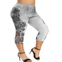 Ženske pantalone Gomelly Capri Loungewear Lounge Dno Ladies Boho Baggy Pant visoki struk Jeans Grey