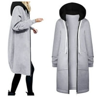 Zimski kaputi za žene Ženske tople patentne patentne zatvarače Otvorene dukseve Dugi kaput Jakna Top