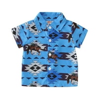 Kali_store trendi vrhovi Toddler Boys Henley majice dugih rukava pamučna majica za djecu, nebesko plavo