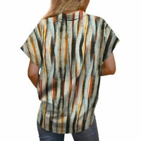 Majice kratkih rukava za žensko dugme dolje cvjetno tiskovina remene V izrez T-majice Trendy Beach Holiday