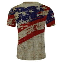 Košulja za muškarce Ljetni modni casual okrugli vrat 3D Digitalni ispis Dan nezavisnosti kratkih rukava