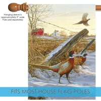Toland Home Garden Ugodne fazane ptica zimska zastava dvostrano