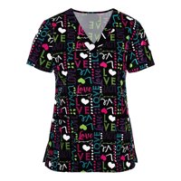 FESFESFES je za WOMEM Ležerne prilike za ljetnu medicinsku košulju Modni solid V - vrat majica kratkih
