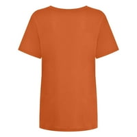Gotyoou ženske vrhove plus veličine za žene ljeto o vratnim majicama kratkih rukava narančasta