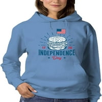Dan nezavisnosti Burger Hoodie žene -Image by Shutterstock, žensko 5x-veliko