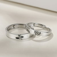 Toyella riba i vodni muški par i ženski par srebrnih par Sterling Silver Prsten mens valovitog prstena