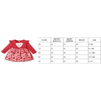 FIOMVA baš za djevojčicu, dugih rukava za ispis srca Tulle patchwork haljina crvena 0- mjeseci