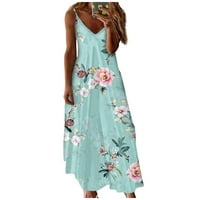 Gotyou Haljine Maxi haljine za žene Ljeto bez rukava Boho sundress casual v-izrez duge haljine Havajska