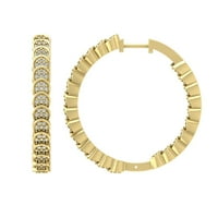 Araiya 10k žuto zlato u minđušama dijamantskih obruča za žene