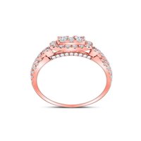 14kt Rose Gold Okrugli dijamantni dijamantni zvjezdica za venčani prsten za vjenčanje CTTW
