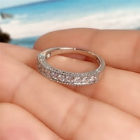 Welling unise prsten okrugli kubični zirkonijski nakit koji blista sjajan prsten od sjajnog prsa za