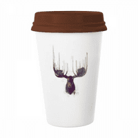 Reindeer životinjska glava umjetnička efekta šarena šolja kava pijenje staklo posude CEC CUP poklopac