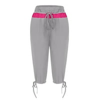 Solidne hlače u boji u boji za žene Slim Fit High Squist Yoga Threuuser teretane