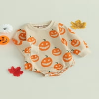 Toddler Baby dukserica Rompers Halloween bundeve Print Dugim rukavima za presjek za novorođenčad Slatka