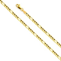 Dragulji LU 14K žuto zlato jastog kandže kopča FIGARO lanac ogrlica