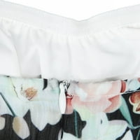 Ženski kombinezon cvjetni leđa modni kvartni ovratnik dugih rukava europski andmerički pepum kratke hlače