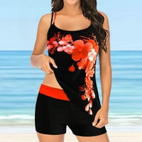 Tankini kupaći odijela za žene Ženski tankeni veliki bikini set digitalni print suspender na plaži Split