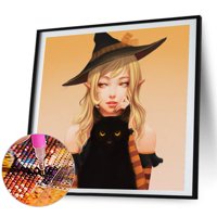 Moyjoyce 5d DIY dijamantski setovi za slikanje pune kvadratne vještice crne mačke mozaičke slike