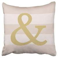 Ampersand i pruge rumenilo ružičasto i poklopac jastučni jastuk od jastuka od zlata