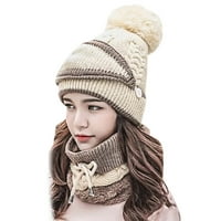 Park obložen ženskim ženom Beanie Knit, zimski šal za pokrov za lice, djevojke topli kapu sa kapu
