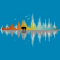 Zvukovi prirode - muzički zvučni val Muški tirkizni plavi grafički tee - Dizajn od strane ljudi 3xl
