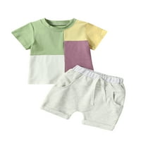 SUNISERY TODDLER Baby Boys Shorts Podešava kratke rukave Kontrastni vrhovi kratkih kratkih hlača za