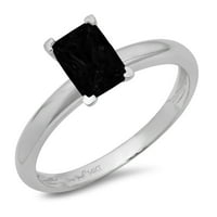 1CT smaragdni rez crni prirodni ony 14k bijeli zlatni godišnjica za angažman prsten veličine 8.25