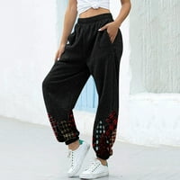 Yoga gamaše za žene Tummy Control pantalone za vježbanje Božićni džep Sportski trčanje Atletski hlače Crne S