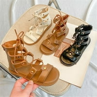 Dječje djevojke sandale sa sandale sa patentnim zatvaračem casual podesive kaiševe užeta svjetlo ljetno malo dijete velike ljetne cipele