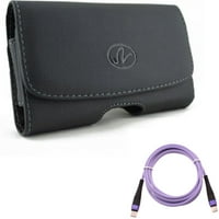 Purple 6ft PD kabl W Clip Case Remen za Samsung Galaxy A 5G, 5G telefoni - Type-C do USB-C dugačka kabela