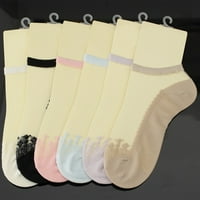 Frehsky Ankle čarape Ženska modna ležerna nevidljiva kratka čipka prozračne čarape Pink