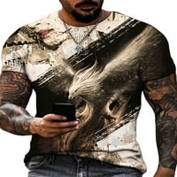 Paille muškarci vrhovi majica posade izrez Phoeni Print Tee majica Comfy dnevna haljina bluza Khaki