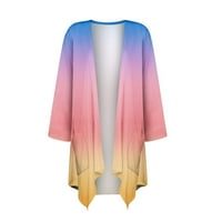 SHOMPORT ženske lagane rukave gradijent Cardigane Soft Open Front Cardigan Fall Trendy