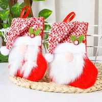 Božićne plišane patuljke Čarape Izdržljive tkanine Čarape Božićna zabava Svečano dekor Crvena brada