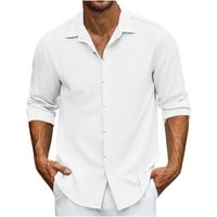 Zyekqe muška košulja dugih rukava dolje otvorena prednja rever v bluza za izrez Čvrsta boja poslovni