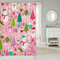 Dekorativno sretan božićni tuš sa zavjesom vodootporna poliesterska tkanina, simpatična zavojnica za