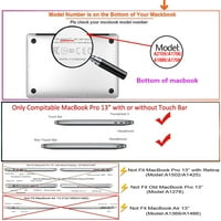 KAISHEK HARD SHELL CASS CASS kompatibilan sa - otpustiti MacBook Pro 13 sa dodirnom trakom + crni poklopac