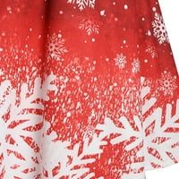 Ženske vintage božićne boje pahuljice Ispisuje ramena Ženske haljine Božićni suspender gradijentne snežne